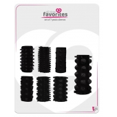 Набор из 7 черных насадок PENIS SLEEVES SET - Dream Toys - в Ельце купить с доставкой