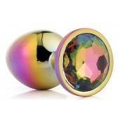 Голографическая анальная втулка с радужным кристаллом - 7,1 см. - Dream Toys - купить с доставкой в Ельце