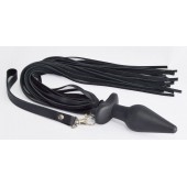 Черная анальная пробка с плетью - Sitabella - купить с доставкой в Ельце