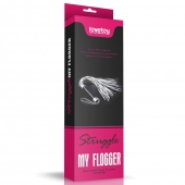Серебристая плетка Struggle My Flogger с черной ручкой - 45 см. - Lovetoy - купить с доставкой в Ельце