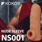 Телесная открытая насадка-реалистик с подхватом мошонки Nude Sleeve L - 14 см. - KOKOS - в Ельце купить с доставкой