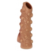 Телесная насадка с бугорками и открытой головкой Nude Sleeve M - 12 см. - KOKOS - в Ельце купить с доставкой