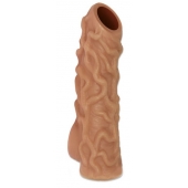 Телесная насадка с венками и открытой головкой Nude Sleeve M - 12 см. - KOKOS - в Ельце купить с доставкой