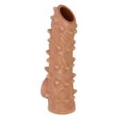 Телесная насадка с шипами и открытой головкой Nude Sleeve L - 14 см. - KOKOS - в Ельце купить с доставкой
