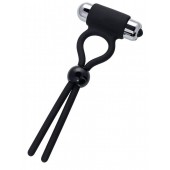 Черное эрекционное лассо Ect с виброэлементом - A-toys - в Ельце купить с доставкой