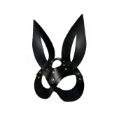 Черная кожаная маска зайки Miss Bunny - БДСМ Арсенал - купить с доставкой в Ельце