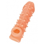 Телесная закрытая насадка с пупырышками Cock Sleeve Size L - 17,6 см. - KOKOS - в Ельце купить с доставкой