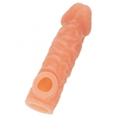 Телесная закрытая насадка с шершавой головкой Cock Sleeve Size L - 17,6 см. - KOKOS - в Ельце купить с доставкой
