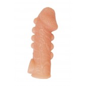 Телесная закрытая насадка с шишечками Cock Sleeve Size S - 13,8 см. - KOKOS - в Ельце купить с доставкой