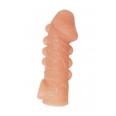 Телесная закрытая насадка с шишечками Cock Sleeve Size L - 17,6 см. - KOKOS - в Ельце купить с доставкой