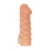 Телесная закрытая насадка с пучками шишечек Cock Sleeve Size M - 15,6 см. - KOKOS - в Ельце купить с доставкой