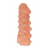 Телесная закрытая насадка с шариками Cock Sleeve Size L - 17,6 см. - KOKOS - в Ельце купить с доставкой