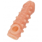 Телесная закрытая насадка с шариками Cock Sleeve Size L - 17,6 см. - KOKOS - в Ельце купить с доставкой