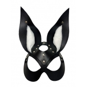 Черная маска зайки с белым мехом на ушках Miss Bunny - БДСМ Арсенал - купить с доставкой в Ельце