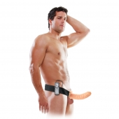 Телесный полый страпон с вибрацией 8  Vibrating Hollow Strap-On - 20,5 см. - Pipedream - купить с доставкой в Ельце