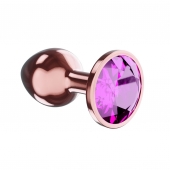 Пробка цвета розового золота с лиловым кристаллом Diamond Quartz Shine L - 8,3 см. - Lola Games - купить с доставкой в Ельце
