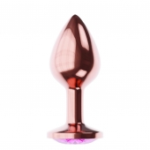 Пробка цвета розового золота с лиловым кристаллом Diamond Quartz Shine L - 8,3 см. - Lola Games - купить с доставкой в Ельце