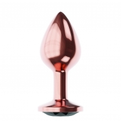 Пробка цвета розового золота с черным кристаллом Diamond Jet Shine L - 8,3 см. - Lola Games - купить с доставкой в Ельце