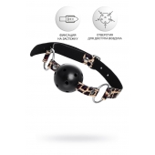 Черный кляп-шар на леопардовых ремешках Anonymo - ToyFa - купить с доставкой в Ельце