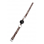 Черный кляп-шар на леопардовых ремешках Anonymo - ToyFa - купить с доставкой в Ельце