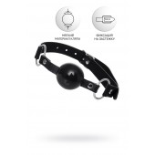 Черный кляп-шар на кожаных ремешках Anonymo - ToyFa - купить с доставкой в Ельце