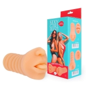 Телесный мастурбатор-ротик с высунутым язычком - Bior toys - в Ельце купить с доставкой