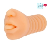 Телесный мастурбатор-ротик с высунутым язычком - Bior toys - в Ельце купить с доставкой