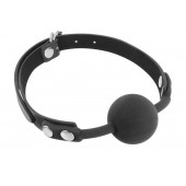 Черный силиконовый кляп-шарик на ремешках - Fetish Tentation - купить с доставкой в Ельце