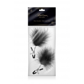 Зажимы на соски с черными пуховыми кисточками Sweet Caress Feather Nipple Clumps - Sweet Caress - купить с доставкой в Ельце