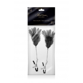 Зажимы для сосков с черными перьями Sweet Caress Feather Nipple Clumps - Sweet Caress - купить с доставкой в Ельце