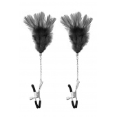 Зажимы для сосков с черными перьями Sweet Caress Feather Nipple Clumps - Sweet Caress - купить с доставкой в Ельце