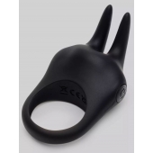 Черное эрекционное виброкольцо Sensation Rechargeable Vibrating Rabbit Love Ring - Fifty Shades of Grey - в Ельце купить с доставкой