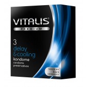 Презервативы VITALIS PREMIUM delay   cooling с охлаждающим эффектом - 3 шт. - Vitalis - купить с доставкой в Ельце