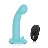 Голубая изогнутая насадка 6in Remote Control Ripple P-Spot G-Spot на черных трусиках - 16 см. - Pegasus - купить с доставкой в Ельце