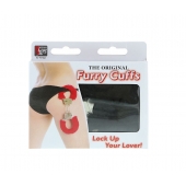 Металлические наручники с чёрной меховой опушкой - Dream Toys - купить с доставкой в Ельце