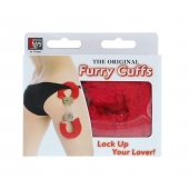 Металлические наручники с красной меховой опушкой METAL HANDCUFF WITH PLUSH RED - Dream Toys - купить с доставкой в Ельце