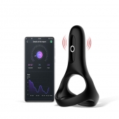 Черное виброкольцо Magic Motion Rise с подхватом мошонки - Magic Motion - в Ельце купить с доставкой