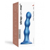 Голубая насадка Strap-On-Me Dildo Plug Balls size L - Strap-on-me - купить с доставкой в Ельце
