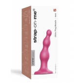 Розовая насадка Strap-On-Me Dildo Plug Beads size S - Strap-on-me - купить с доставкой в Ельце