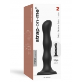 Черная насадка Strap-On-Me Dildo Geisha Balls size M - Strap-on-me - купить с доставкой в Ельце