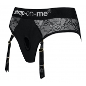 Черные трусики для насадок Diva Lingerie Harness - size S - Strap-on-me - купить с доставкой в Ельце