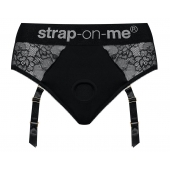 Черные трусики для насадок Diva Lingerie Harness - size S - Strap-on-me - купить с доставкой в Ельце