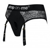 Черные трусики для насадок Diva Lingerie Harness - size M - Strap-on-me - купить с доставкой в Ельце