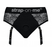Черные трусики для насадок Diva Lingerie Harness - size L - Strap-on-me - купить с доставкой в Ельце