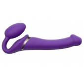Фиолетовый безремневой вибрострапон Vibrating Bendable Strap-On - size L - Strap-on-me - купить с доставкой в Ельце
