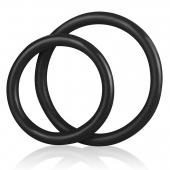 Набор из двух черных силиконовых колец разного диаметра SILICONE COCK RING SET - BlueLine - в Ельце купить с доставкой