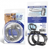 Двойное кольцо выносливости на пенис DUAL STAMINA RING - BlueLine - в Ельце купить с доставкой