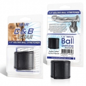 Хомут-утяжка для мошонки из искусственной кожи на липучке VELCRO BALL STRETCHER- 4 см. - BlueLine - в Ельце купить с доставкой