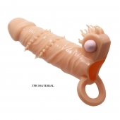 Телесная удлиняющая вибронасадка Penis Sleeve Connor - 17 см. - Baile - в Ельце купить с доставкой