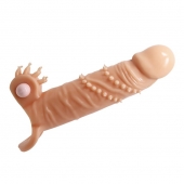 Телесная удлиняющая вибронасадка Penis Sleeve Connor - 17 см. - Baile - в Ельце купить с доставкой